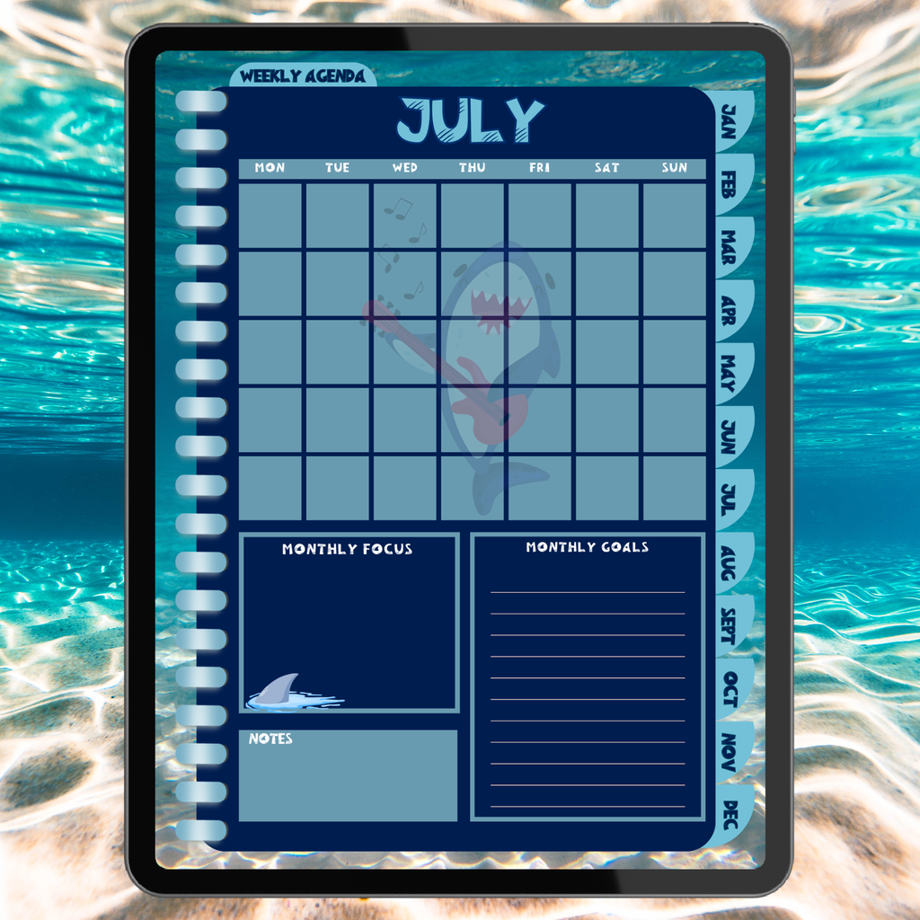 Kids Shark-Themed Base Planner