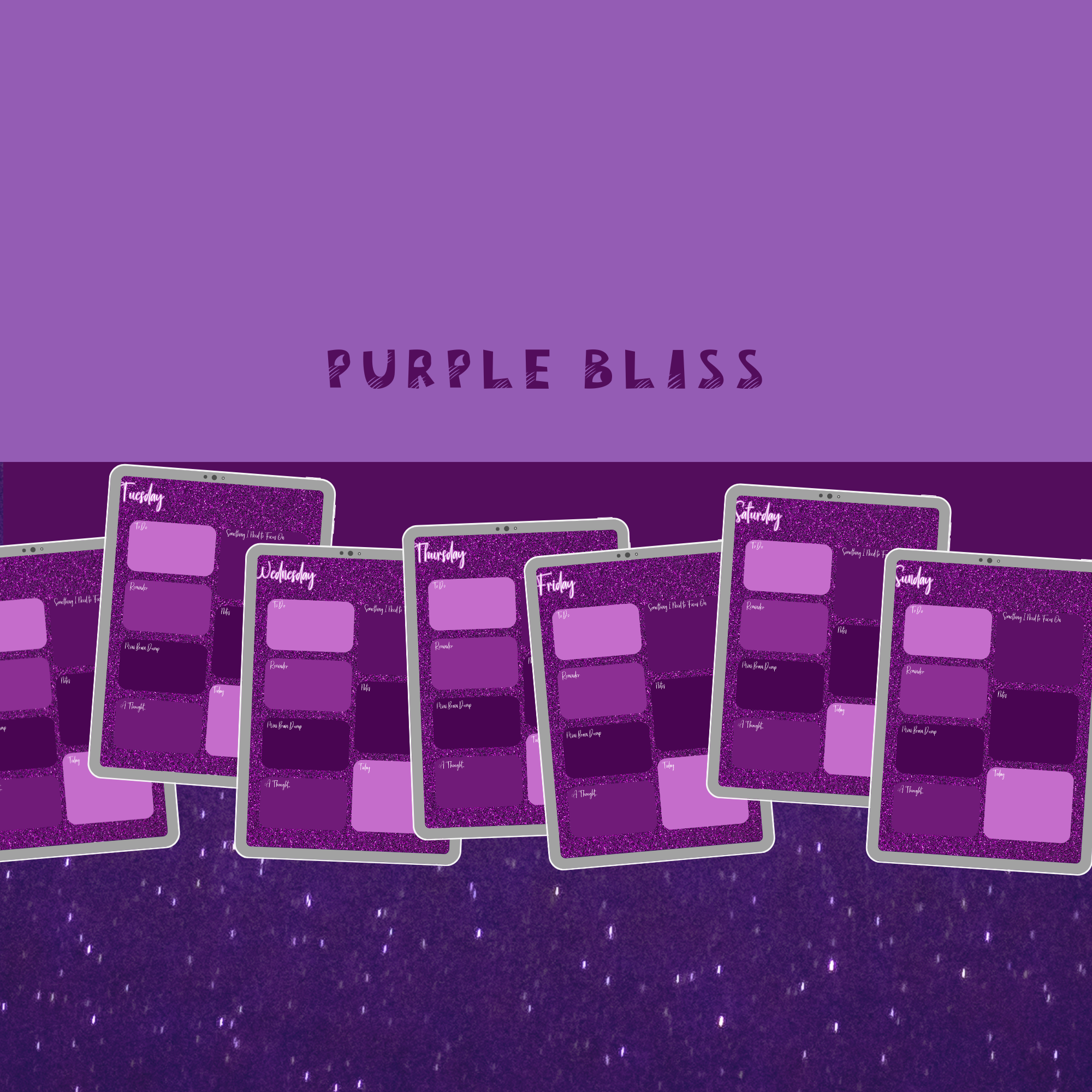 Purple Bliss Daily Planner Pages (Portrait Orientation)