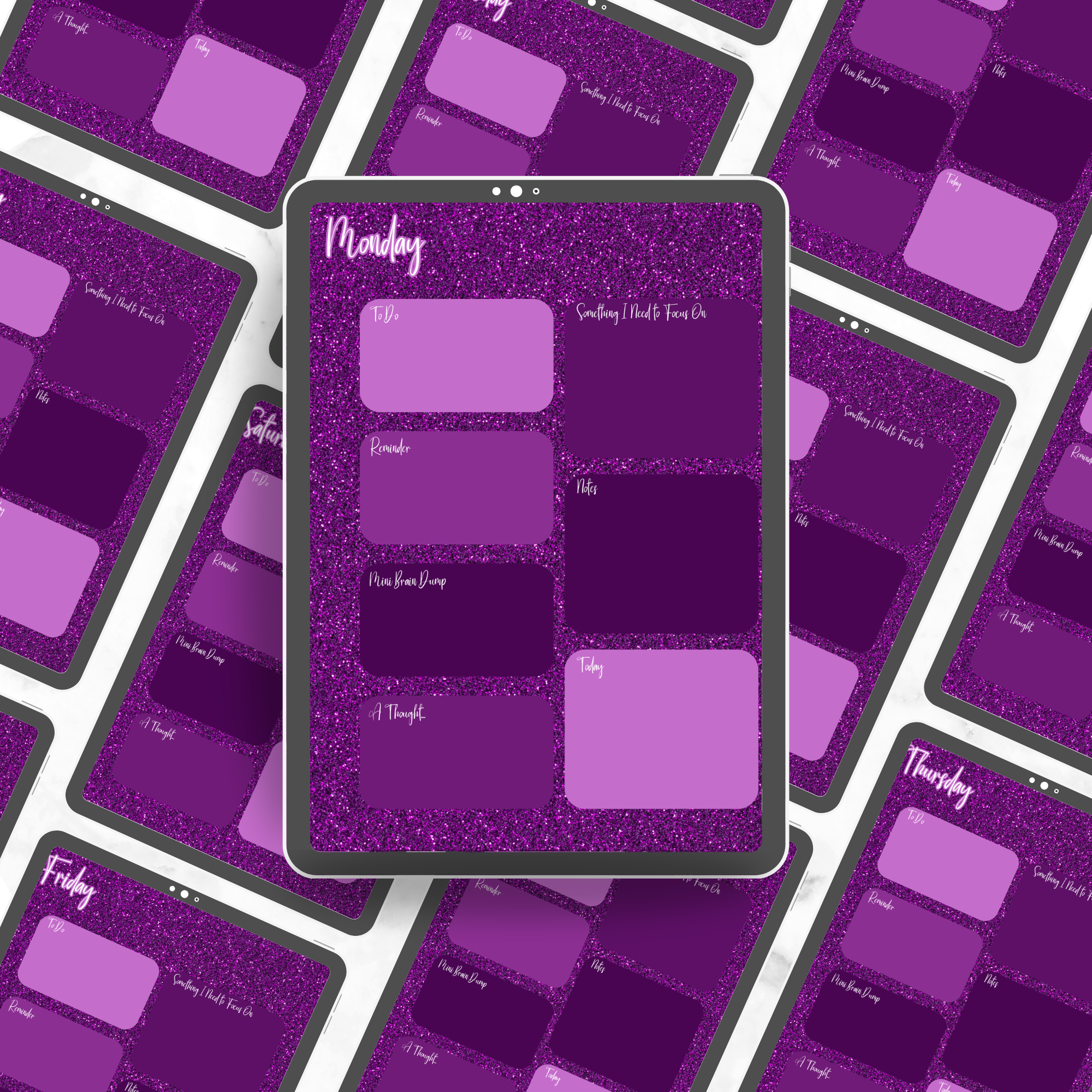 Purple Bliss Daily Planner Pages (Portrait Orientation)