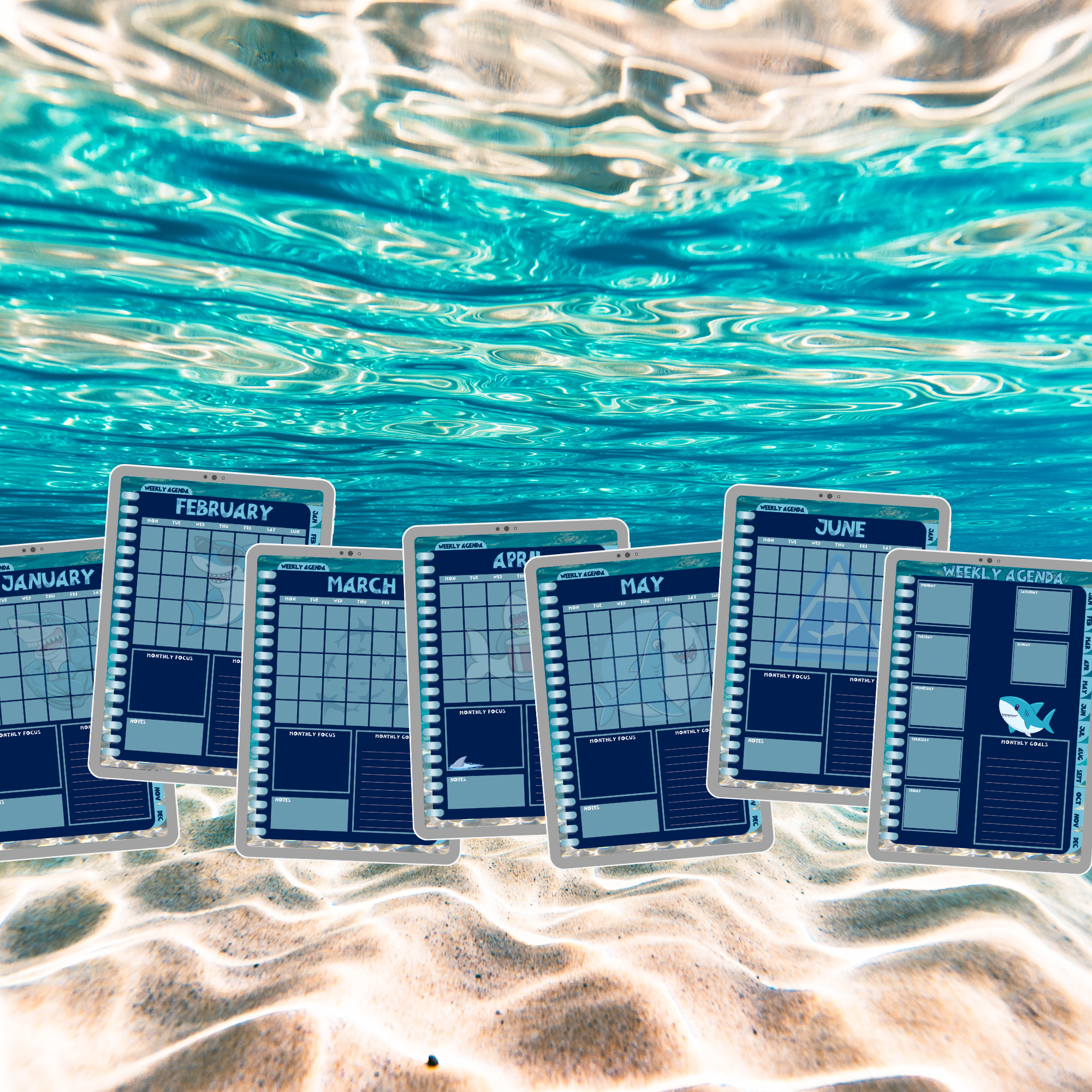 Kids Shark-Themed Base Planner