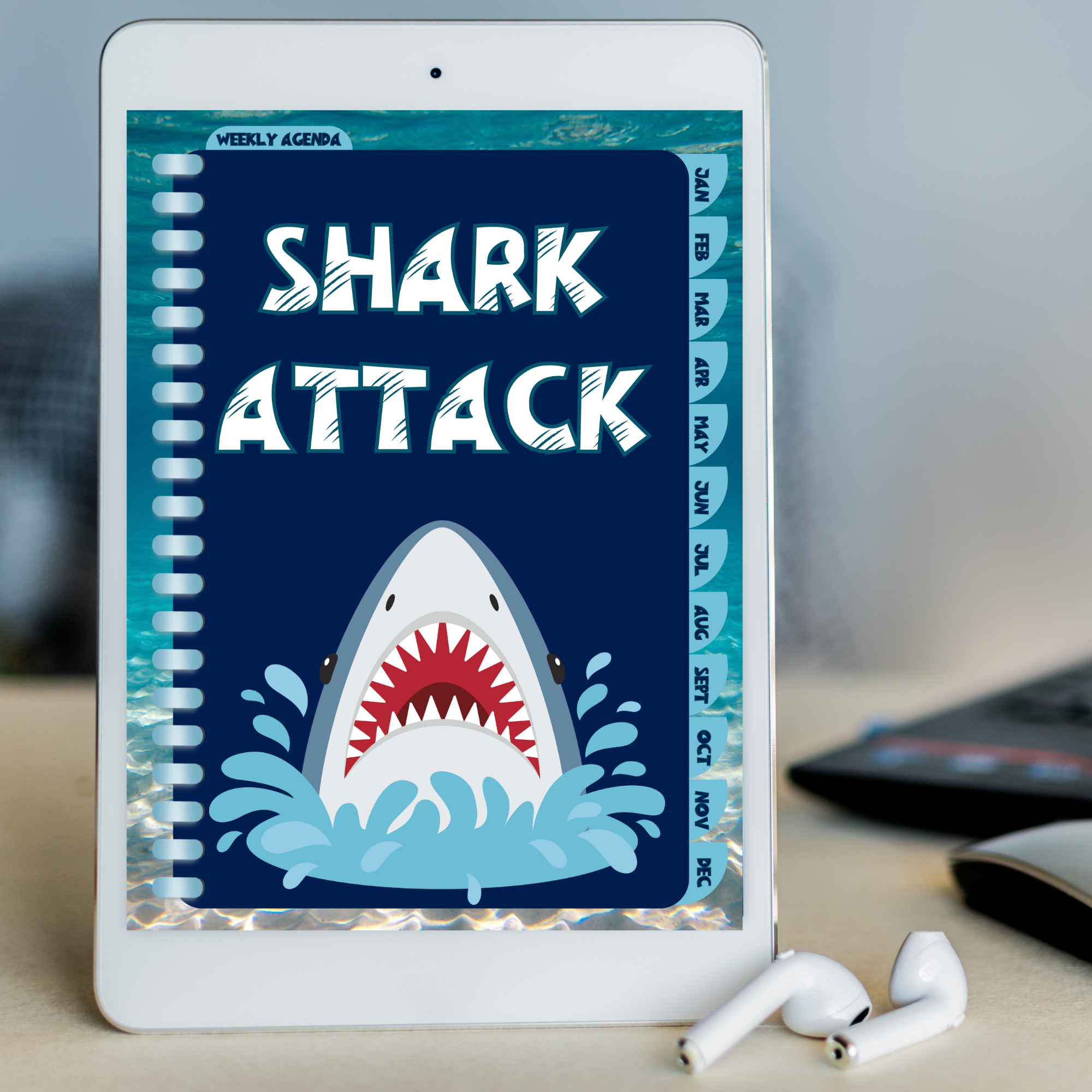 Kids Shark-Themed Base Planner