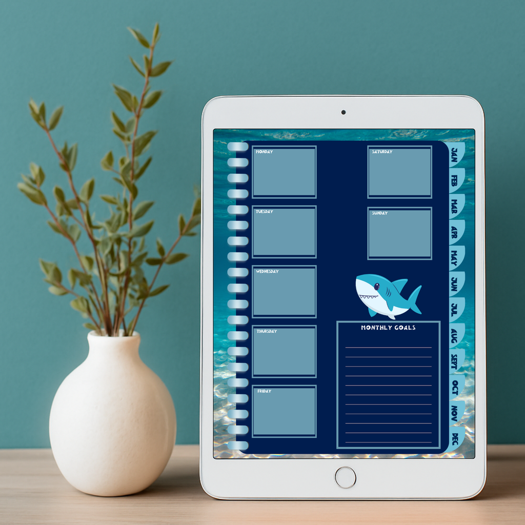 Kids Shark-Themed Base Planner