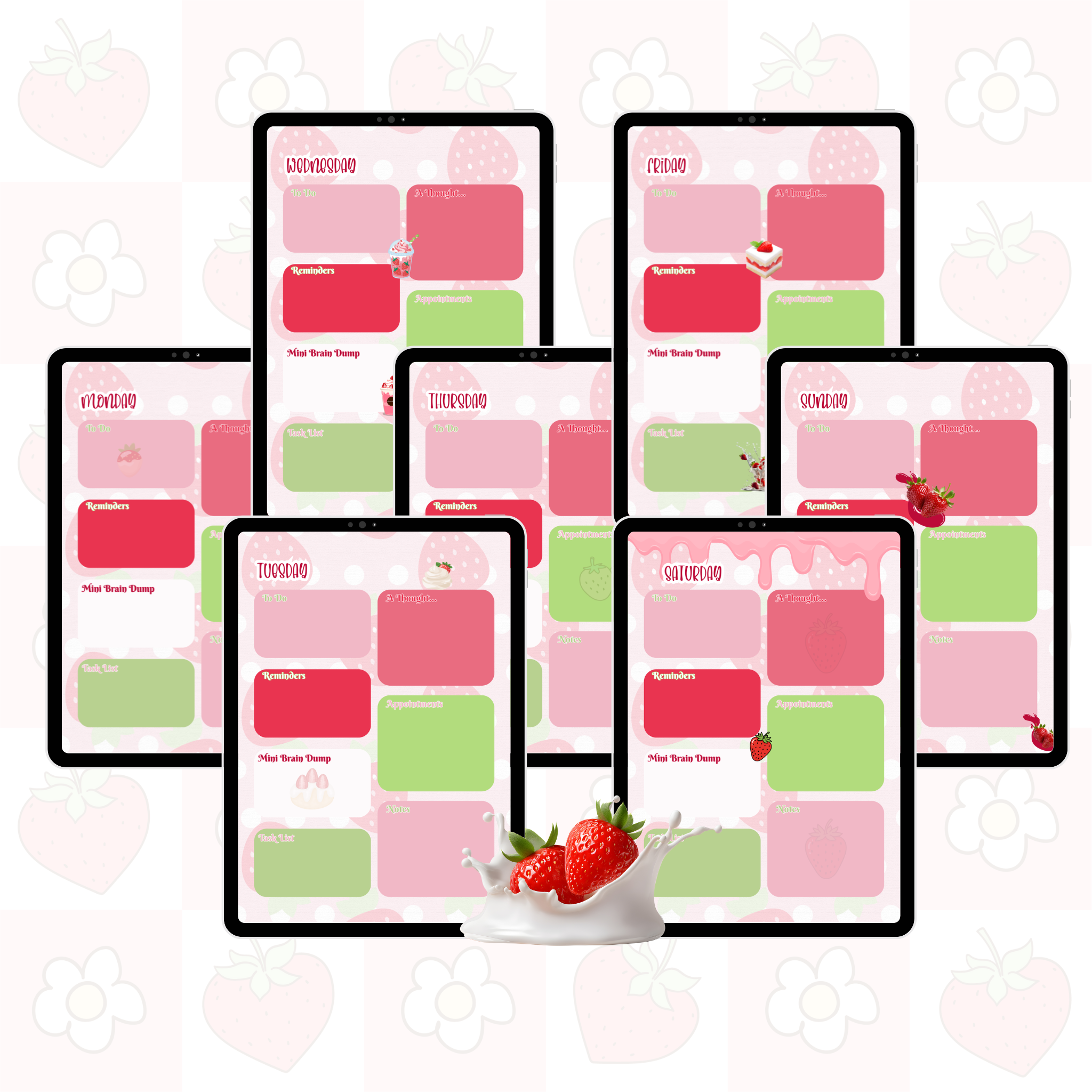 Berry Fabulous Daily Planner Page Bundle (Portrait Orientation)