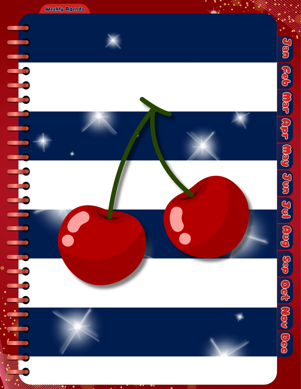 Cherry-Themed Digital Base Planner