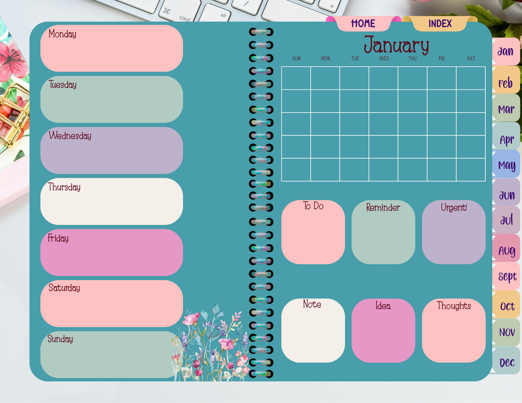 Flower Themed Etsy Business Planner/Organizer (Landscape Orientation)