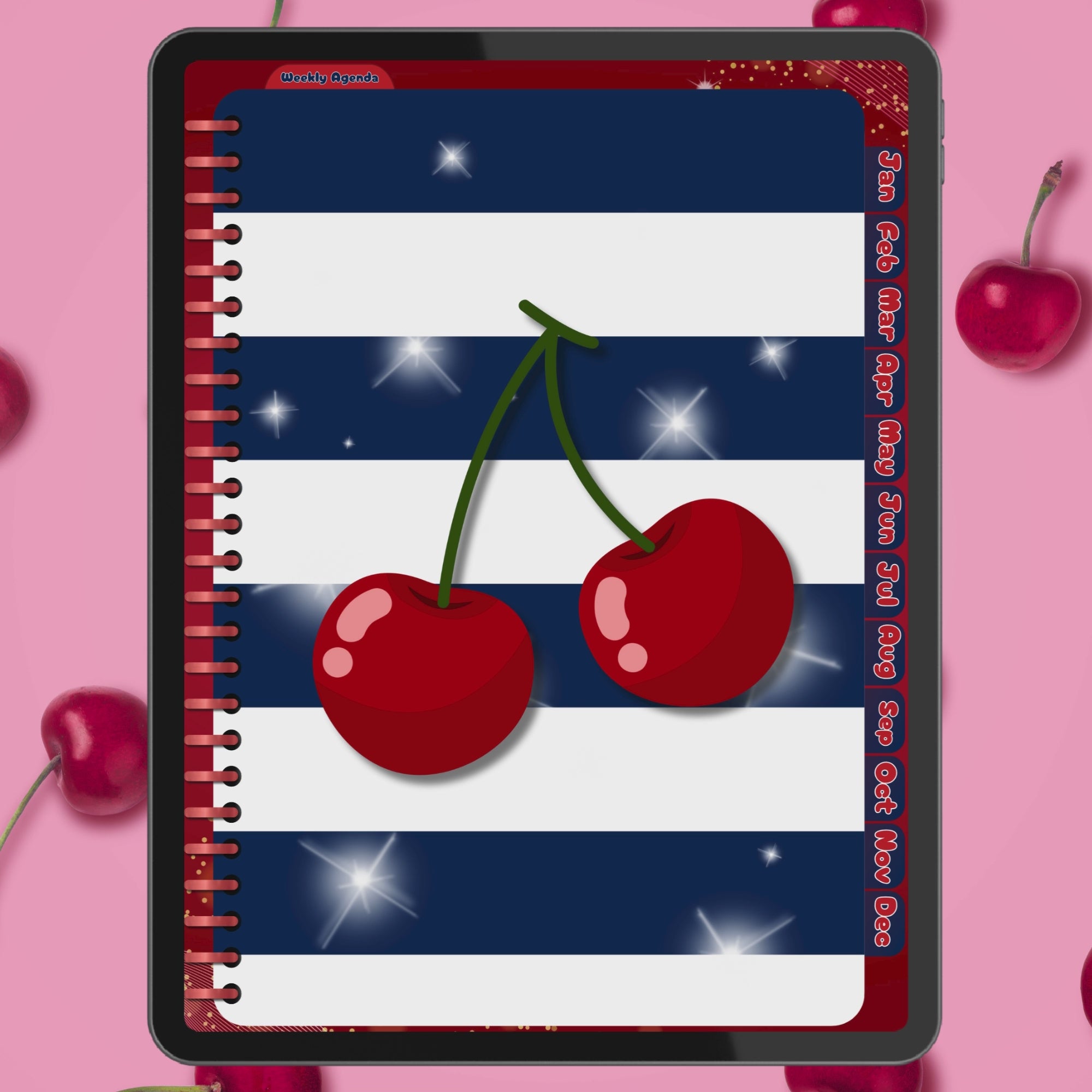 Cherry-Themed Digital Base Planner