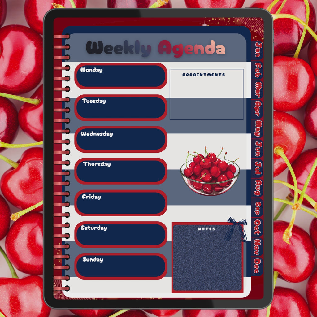 Cherry-Themed Digital Base Planner