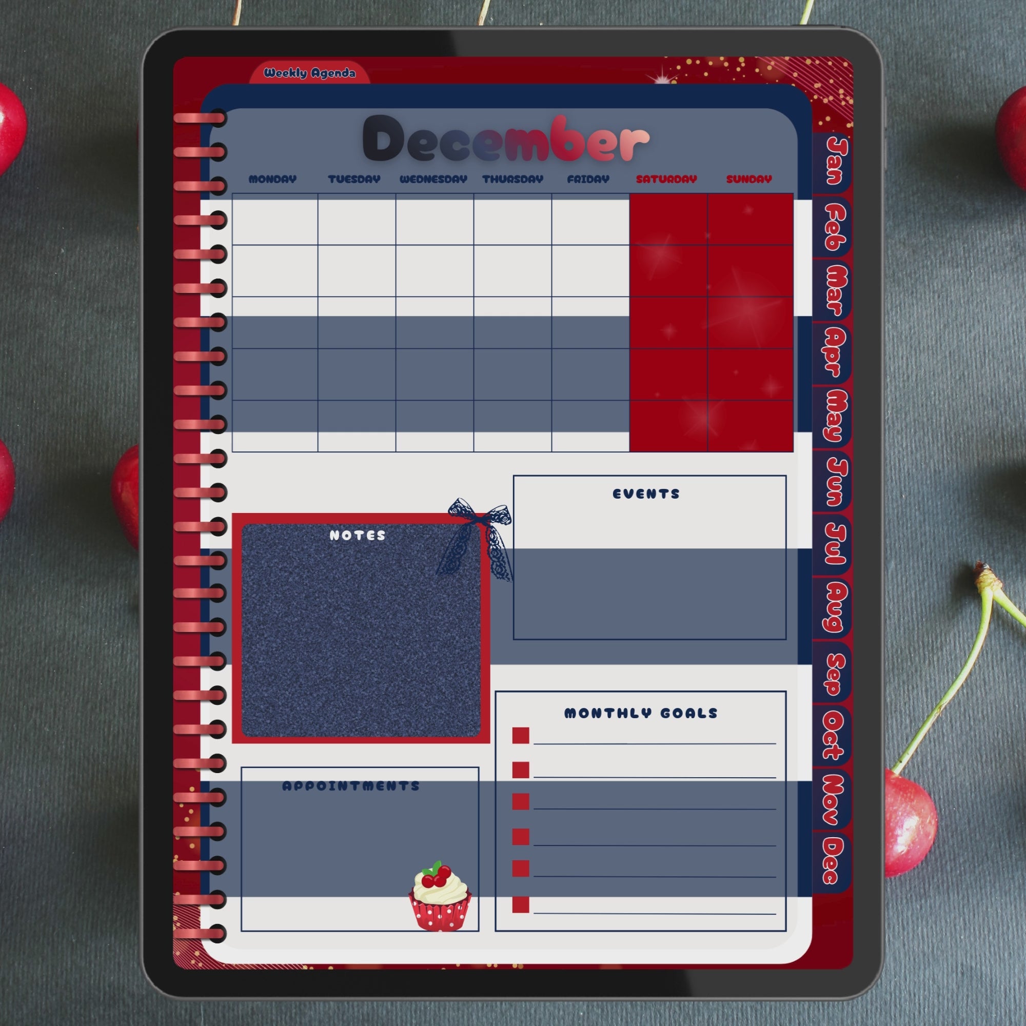 Cherry-Themed Digital Base Planner
